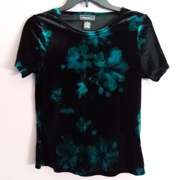 Elementz Tops - floral top velvet top